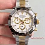 Higher Quality Swiss Replica Rolex Daytona Watch 2-Tone White Dial Ceramic Bezel